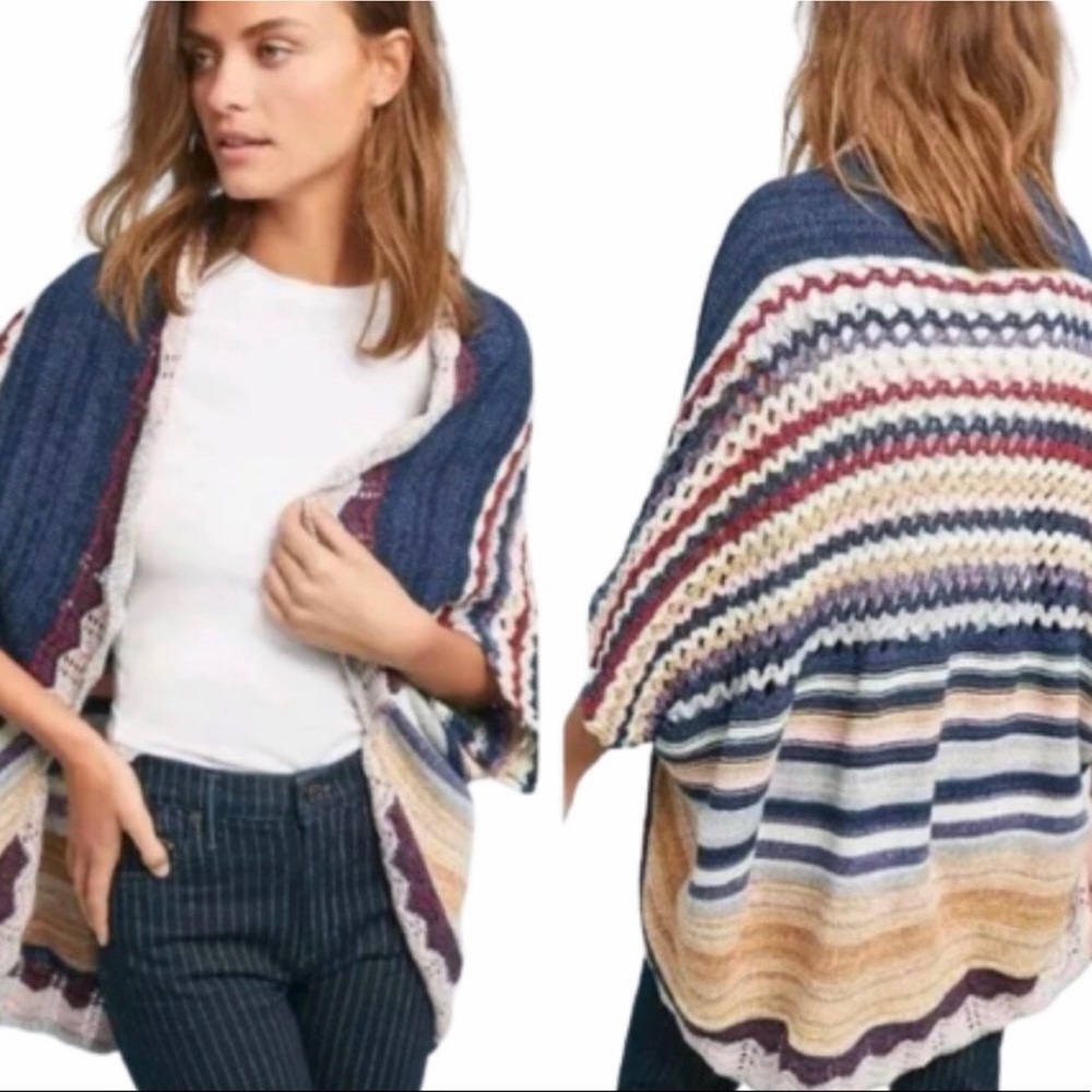 ANTHROPOLOGIE MOTH Kearny Crocheted Colorful Cardigan L